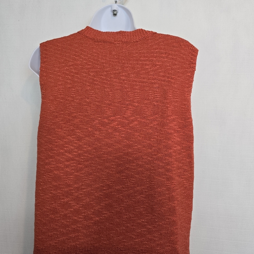 Women's Boho Sleeveless Knit Sweater Tank Top Sleeveless Side Slit M - Picture 10 of 13